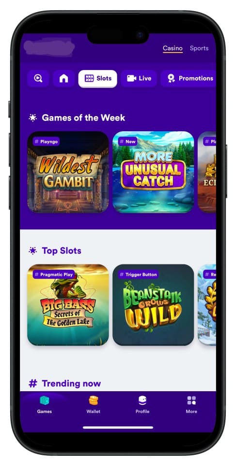 Screenshot showing dhaka7 App interface with intuitive menus and game choices